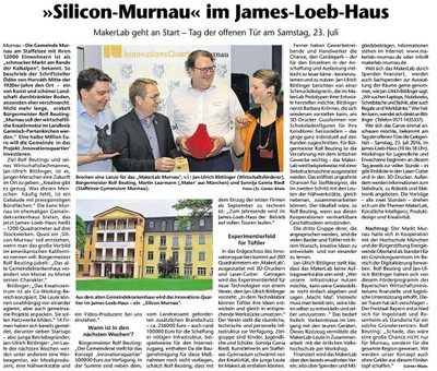 Silicon-Murnau im James-Loeb-Haus_Kreisbote vom 13.7.2016_facebook MakerLab Murnau_Artikel, Photo Günter Bitala.jpg